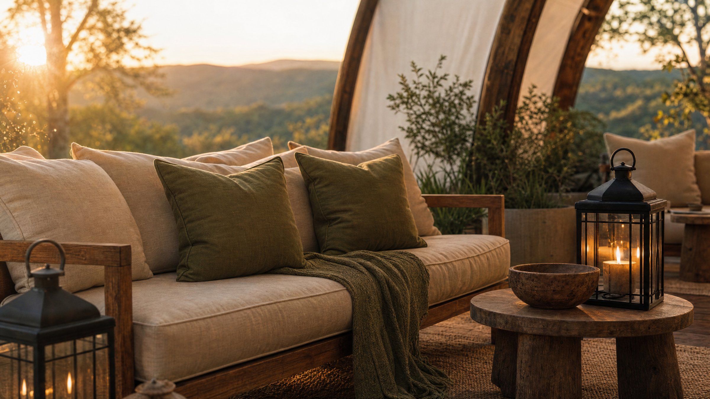Open-air lounge at Vetiver Resort